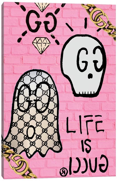Life Is Gucci Canvas Art Print - Skull Art