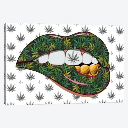 Cannabis Marijuana Lips Canvas Print #JUE196} by Julie Schreiber Canvas Artwork