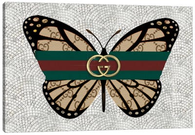Gucci Brown Butterfly Canvas Art Print - Julie Schreiber