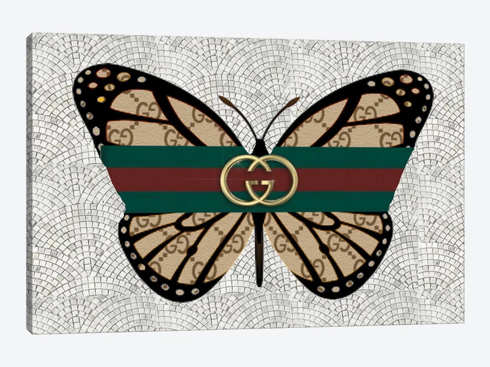 Gucci Brown Butterfly by Julie Schreiber 1-piece Canvas Wall Art
