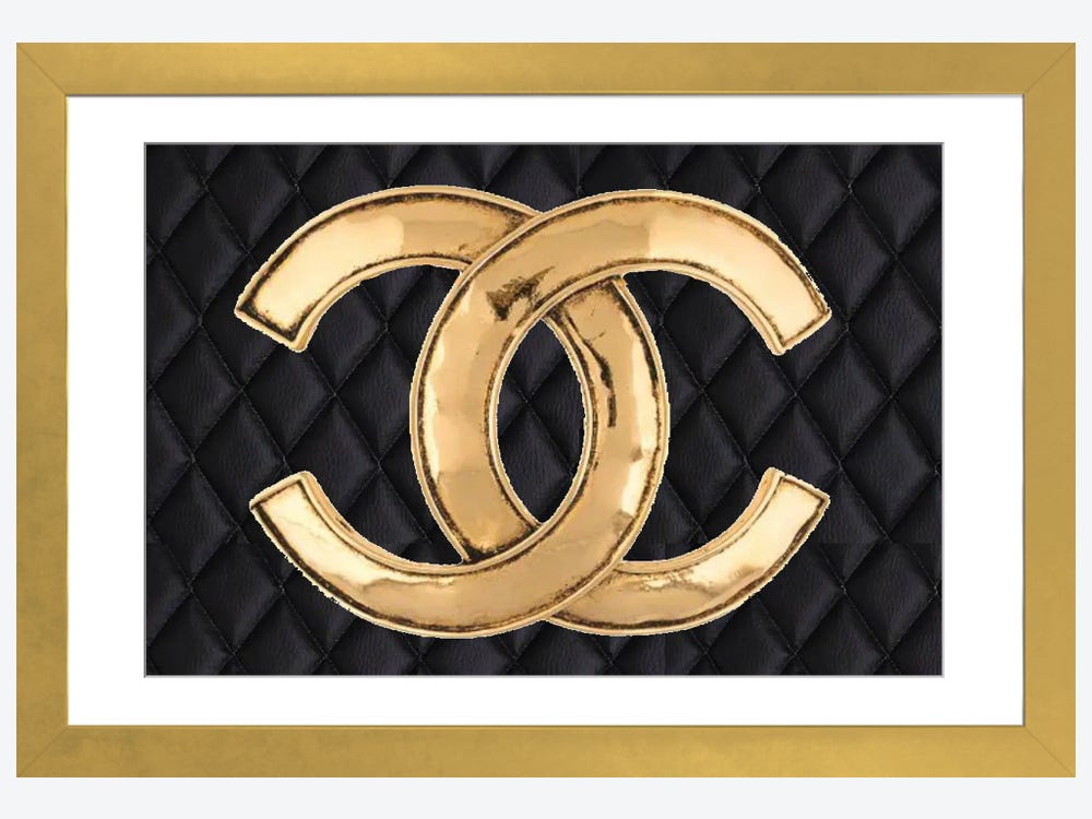 Chanel Gold Quilted Logo by Julie Schreiber Fine Art Paper Poster ( Fashion > Fashion Brands > Chanel art) - 16x24x.25