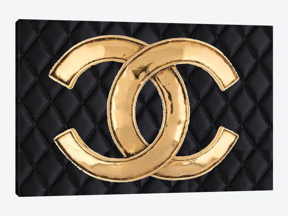 Chanel Gold Quilted Logo by Julie Schreiber 1-piece Canvas Art