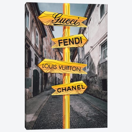 Designer Shopping Trip at Gucci, Chanel, & Louis Vuitton by Julie Schreiber Fine Art Paper Print ( Hobbies & lifestyles > Shopping art) - 24x16x.25