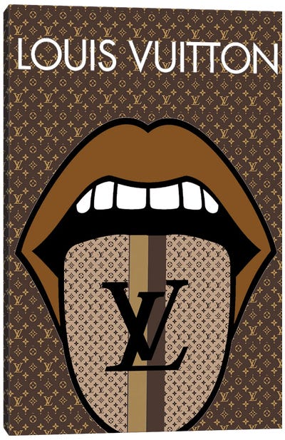 Louis Vuitton Logo Pop Art Canvas Art Print - Lips Art