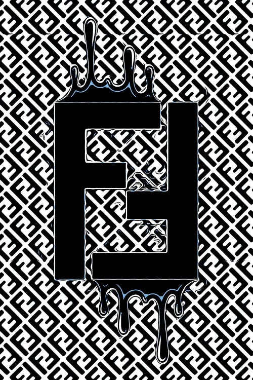 Fendi Blue Dripping Logo