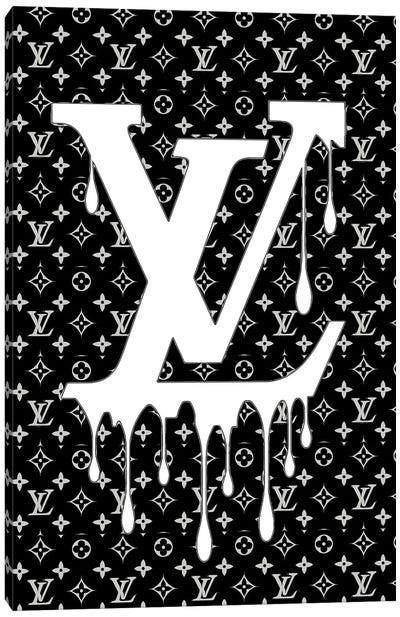 Louis Vuitton Black And White Canvas Art Print - Typography