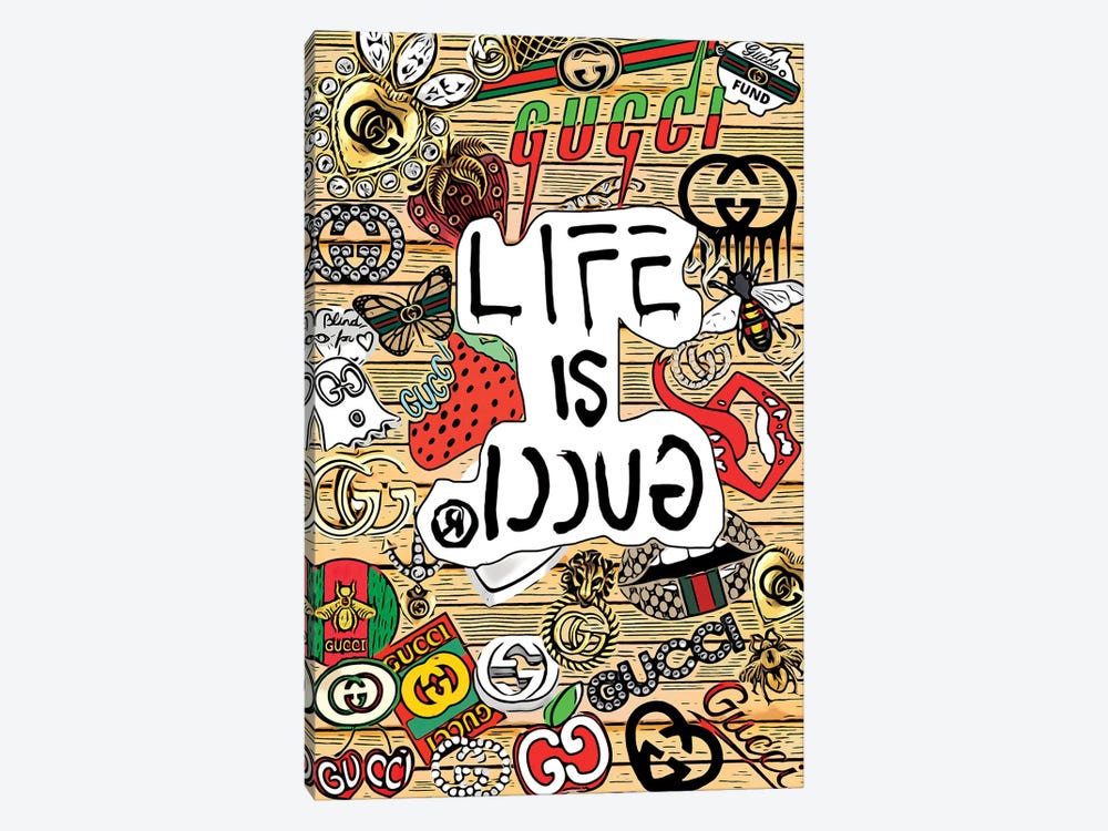 Life Is Gucci Abstract by Julie Schreiber 1-piece Canvas Wall Art