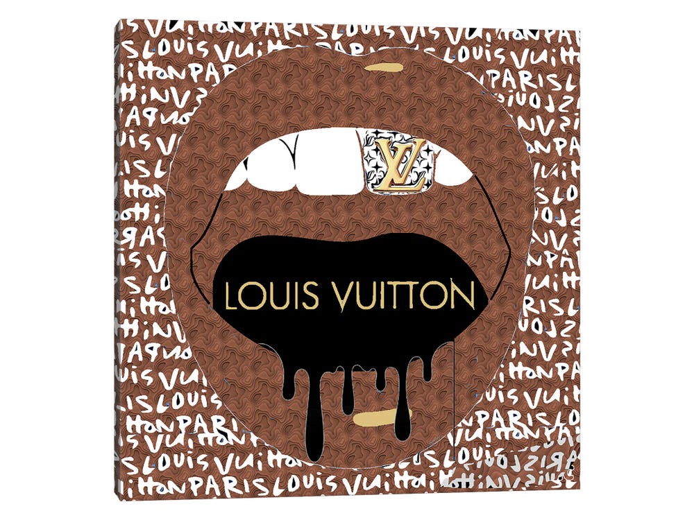 Louis Vuitton Dripping Logo Pattern - Canvas Print Wall Art by Julie Schreiber ( Fashion > Fashion Brands > Louis Vuitton art) - 12x8 in