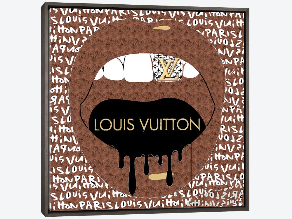 Julie Schreiber Canvas Art Picture - Louis Vuitton Abstract Art ( Fashion > Hair & Beauty > Lips art) - 26x26 in