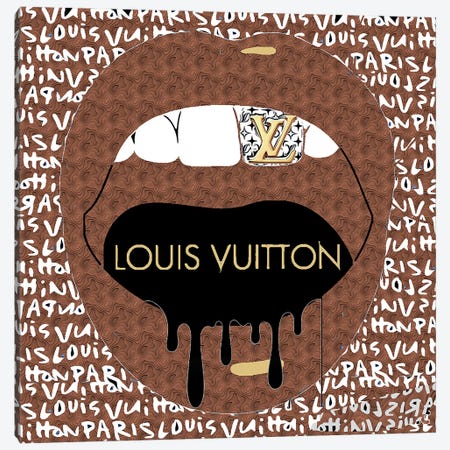 Louis Vuitton Logo Lips Pattern by Julie Schreiber Fine Art Paper Print ( Fashion > Fashion Brands > Louis Vuitton art) - 16x24x.25