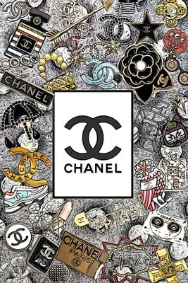 Chanel Logos Drawing Canvas Wall Art by Julie Schreiber | iCanvas