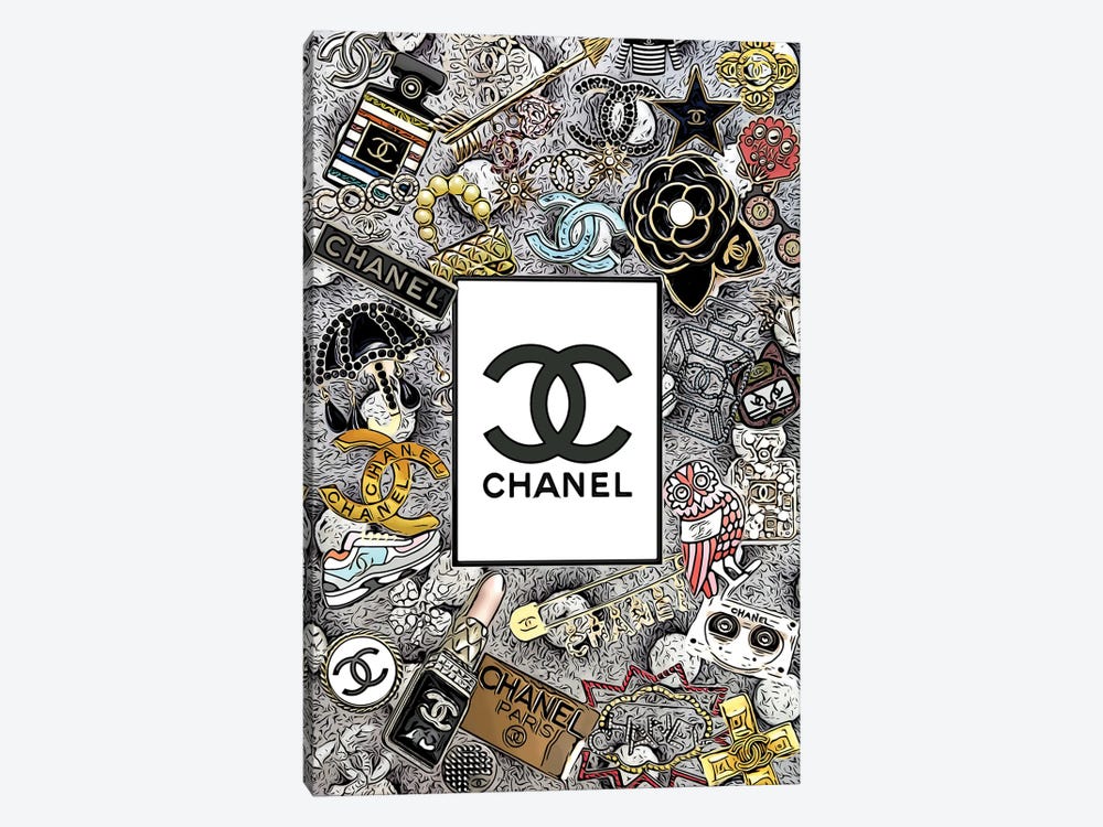 Chanel Logos Drawing by Julie Schreiber 1-piece Canvas Art