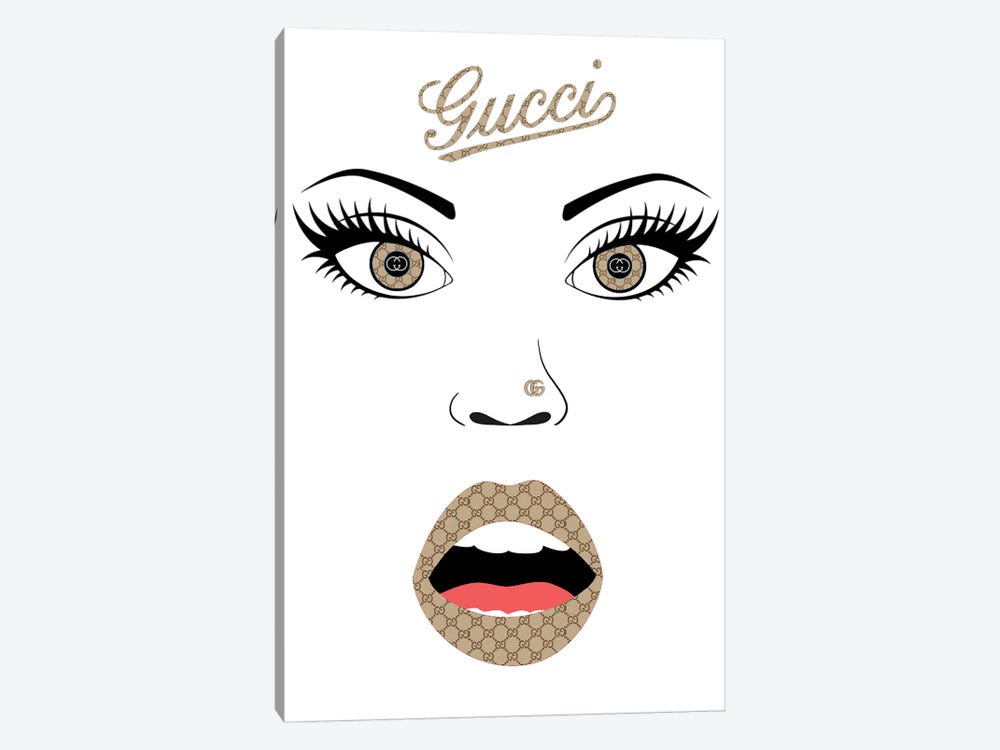 Gucci Girl Mouth by Julie Schreiber 1-piece Canvas Print