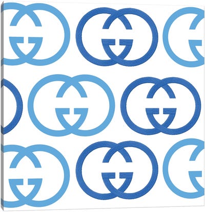 Gucci Blue Logo Canvas Art Print - Julie Schreiber