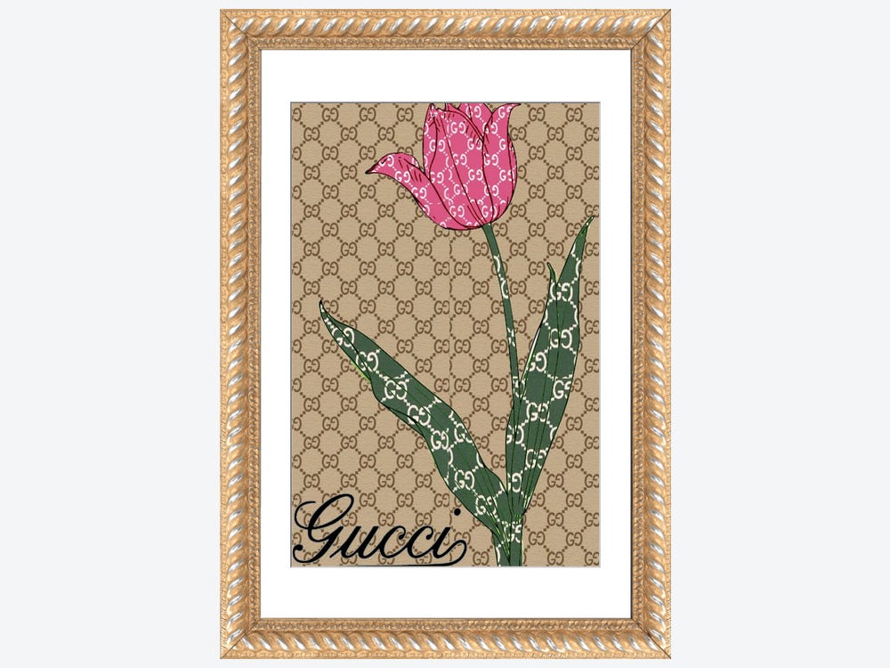 Framed Gucci Silk Flora Print Scarf