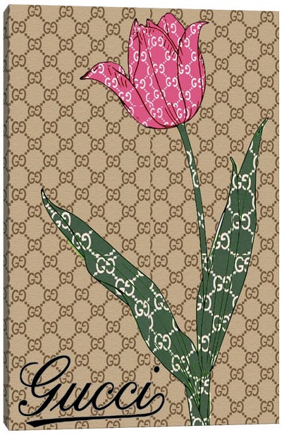 Gucci Flower Canvas Art Print - Tan Art