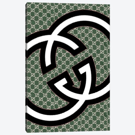 Gucci Green Logo Canvas Print #JUE22} by Julie Schreiber Canvas Wall Art