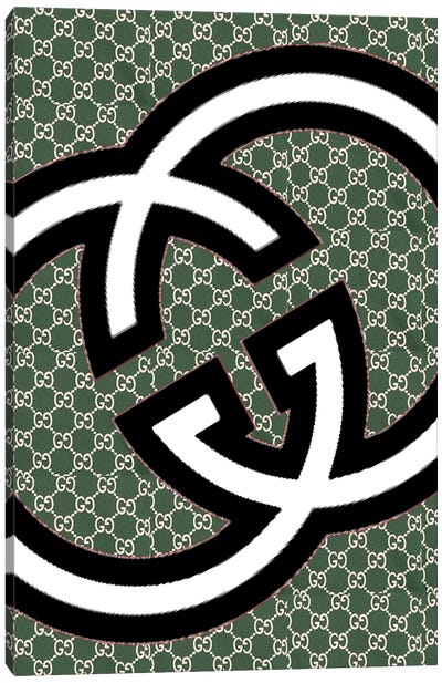 Gucci Green Logo Canvas Art Print - Julie Schreiber