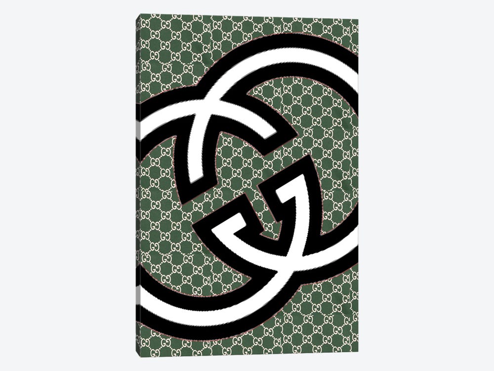 Gucci Green Logo by Julie Schreiber 1-piece Canvas Print