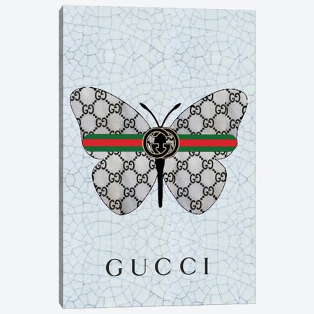 Gucci Butterfly (Horizontal) by by Jodi - Graphic Art Mercer41 Format: Wrapped Canvas, Size: 28 H x 48 W x 1.5 D