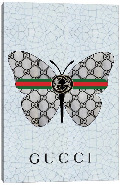 Gucci Logo Butterfly Canvas Art Print - Julie Schreiber
