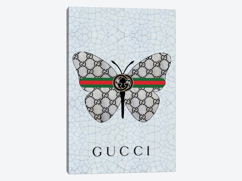 Gucci Logo Butterfly by Julie Schreiber 1-piece Canvas Wall Art
