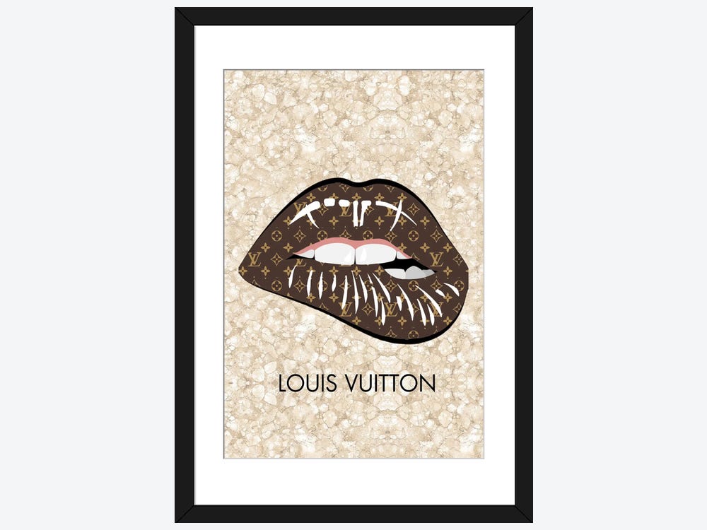 Louis Vuitton Logo Lips Pattern by Julie Schreiber Fine Art Paper Print ( Fashion > Fashion Brands > Louis Vuitton art) - 16x24x.25
