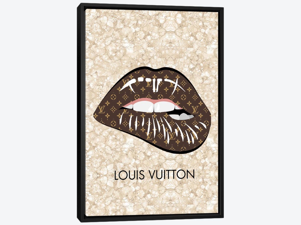 iCanvas Louis Vuitton Logo Lips Pattern Square by Julie