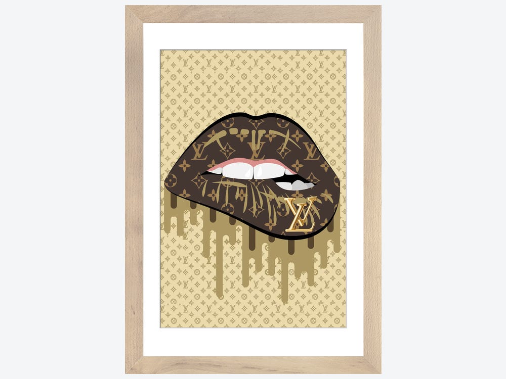 Louis Vuitton Gold Lips by Julie Schreiber Fine Art Paper Poster ( Fashion > Fashion Brands > Louis Vuitton art) - 24x16x.25