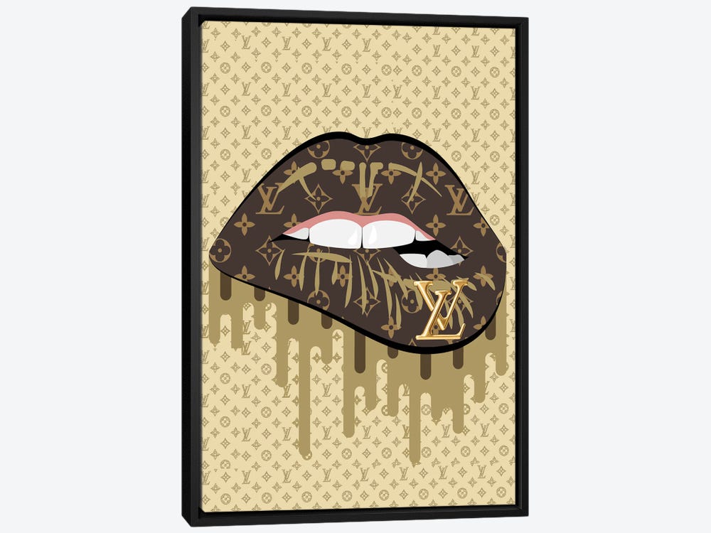 Framed Poster Prints - Louis Vuitton Graffiti Lips by Julie Schreiber ( Fashion > Fashion Brands > Louis Vuitton art) - 32x24x1