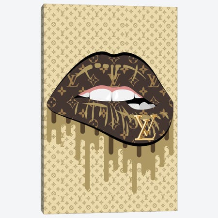 Julie Schreiber Canvas Prints - Louis Vuitton Dripping Lips White ( Fashion > Fashion Brands > Louis Vuitton art) - 26x18 in