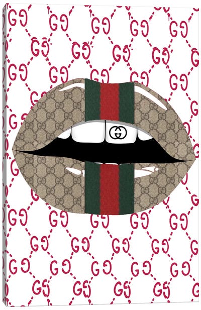 Gucci Red Logo Lips Canvas Art Print - Julie Schreiber