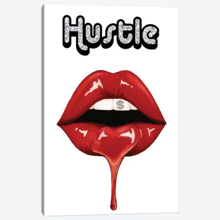Hustle Lips Canvas Print #JUE46} by Julie Schreiber Art Print
