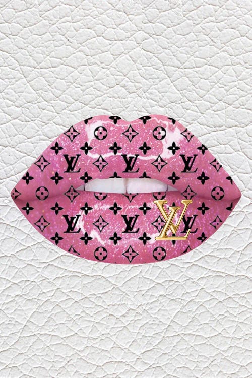 Louis Vuitton Pink Glitter Lips by Julie Schreiber wall art