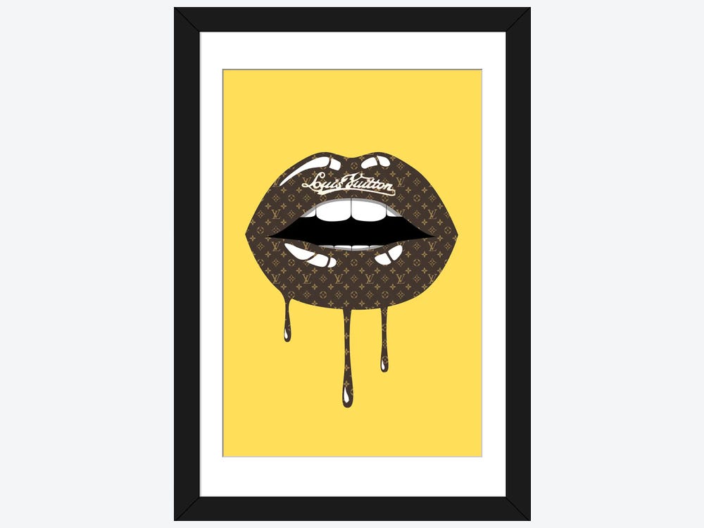 Julie Schreiber Canvas Art Prints - Louis Vuitton Graffiti Lips ( Fashion > Fashion Brands > Louis Vuitton art) - 60x40 in