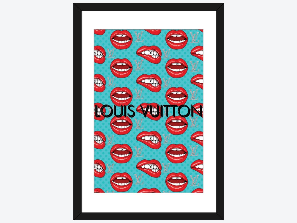 Framed Canvas Art (Gold Floating Frame) - Louis Vuitton Logo Pop Art by Julie Schreiber ( Fashion > Fashion Brands > Louis Vuitton art) - 26x18 in