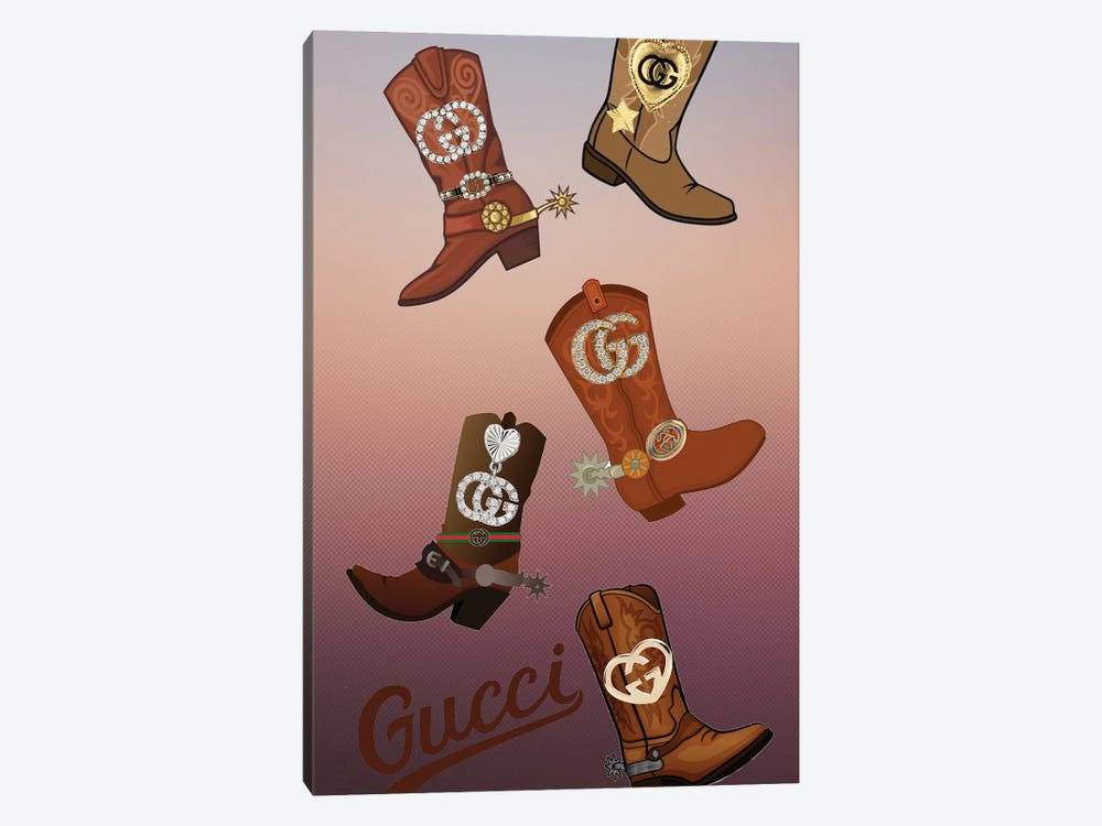 Gucci Cowboy Boots by Julie Schreiber 1-piece Canvas Art Print