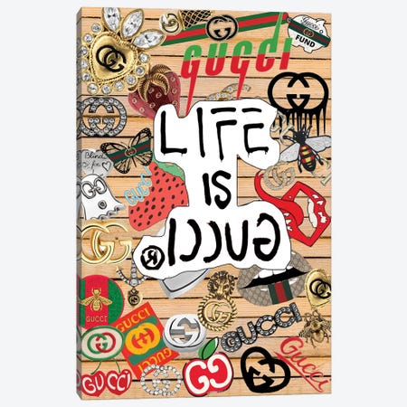 Gucci Stickers Canvas Print #JUE59} by Julie Schreiber Canvas Art Print