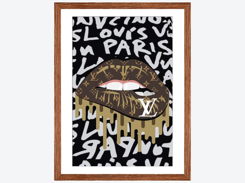 Julie Schreiber Canvas Prints - Louis Vuitton Graffiti Lips ( Fashion > Fashion Brands > Louis Vuitton art) - 26x18 in