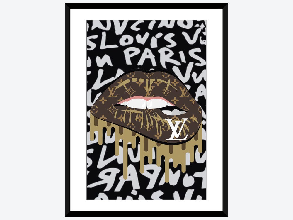 Julie Schreiber Canvas Art Prints - Louis Vuitton Graffiti Lips ( Fashion > Fashion Brands > Louis Vuitton art) - 60x40 in