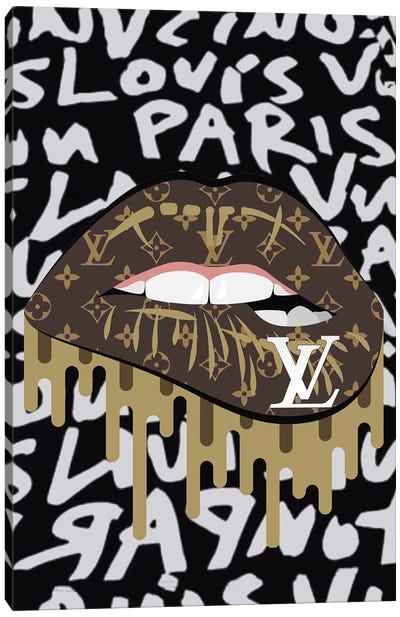 Louis Vuitton Graffiti Lips Canvas Art Print - Julie Schreiber