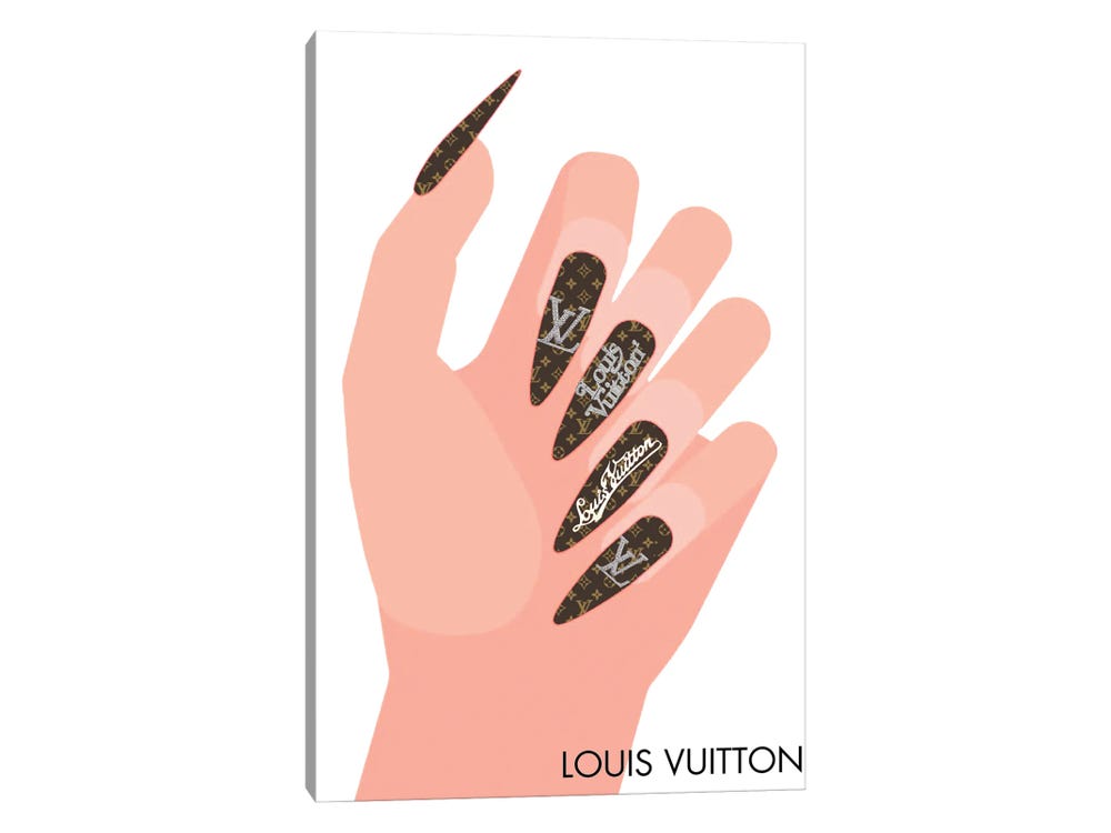 High Fashion Nails, LV Nails, Acrylic Nail Designs, Louis Vuitton nails, Nails