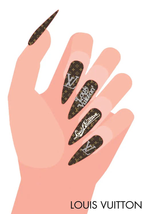 PINK LV Nail Decals