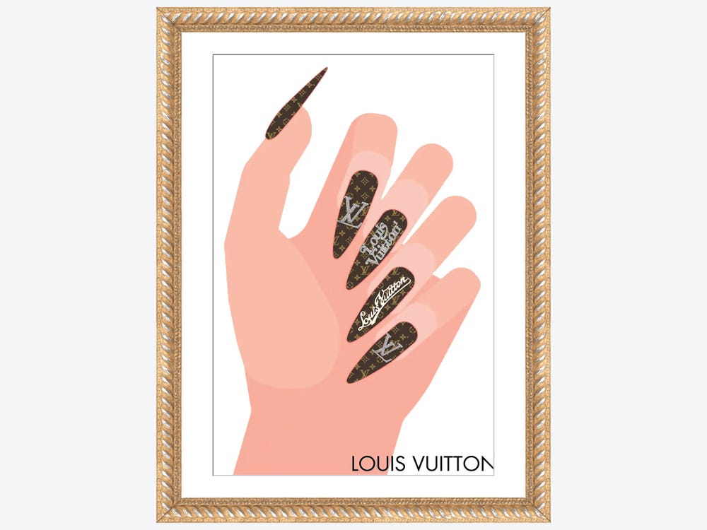 Louis Vuitton Logo Need Money for Louis Vuitton by Julie Schreiber Fine Art Paper Print ( Decorative Elements > Money art) - 24x16x.25