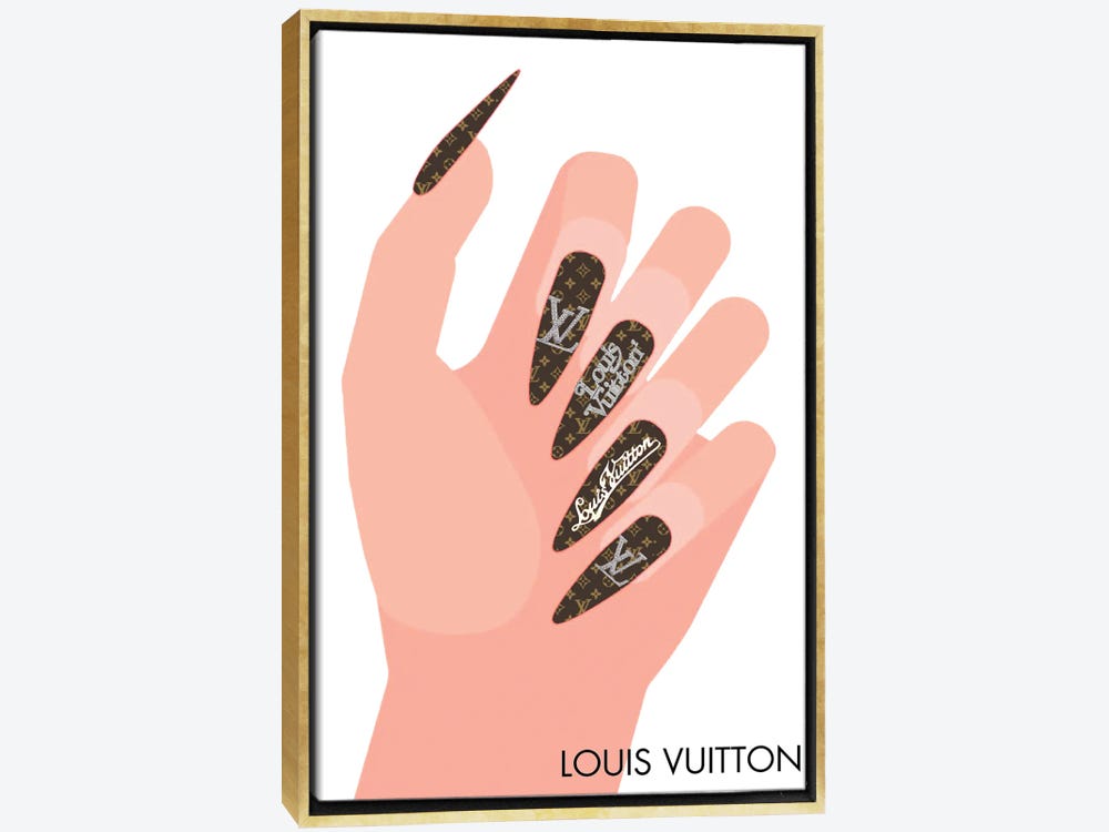 Framed Canvas Art (Gold Floating Frame) - Louis Vuitton Nails by Julie Schreiber ( Fashion > Hair & Beauty > Make-Up art) - 40x26 in