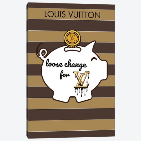 Framed Canvas Art - Louis Vuitton Logo Pop Art by Julie Schreiber ( Fashion > Fashion Brands > Louis Vuitton art) - 26x18 in