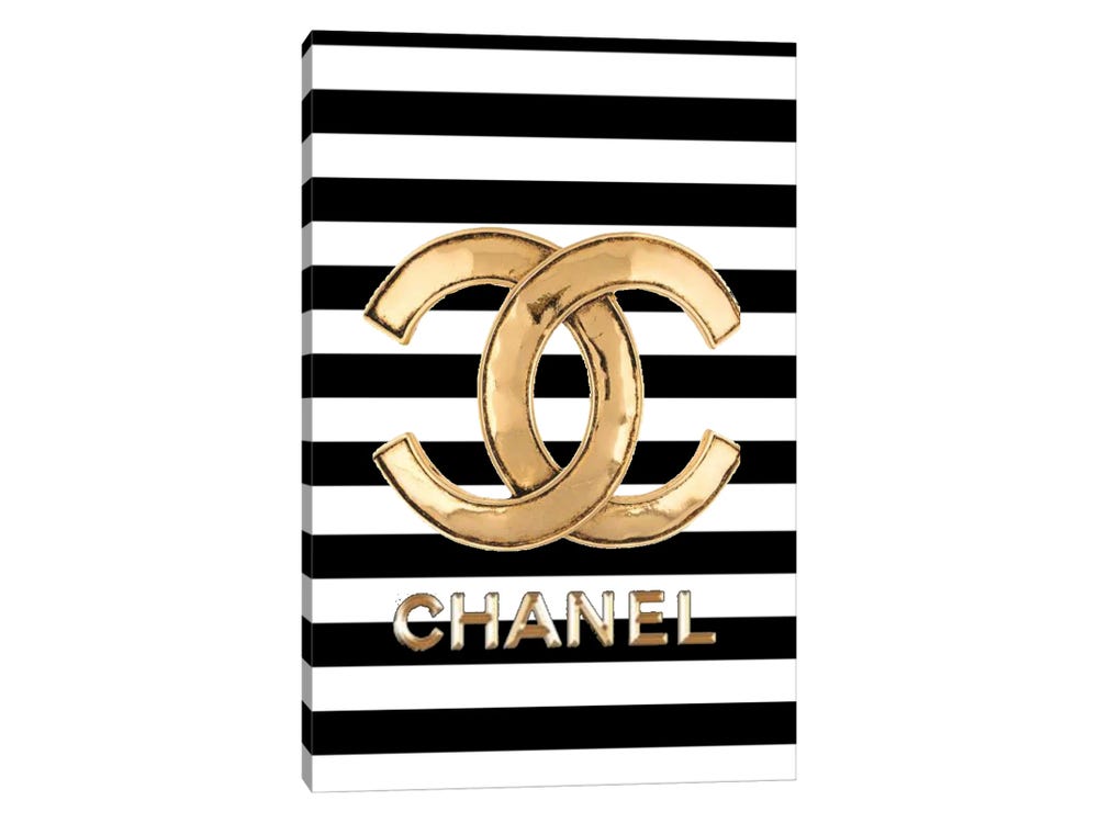 Framed Canvas Art - Chanel Black by Art Mirano ( Fashion > Fashion Brands > Chanel art) - 18x18 in