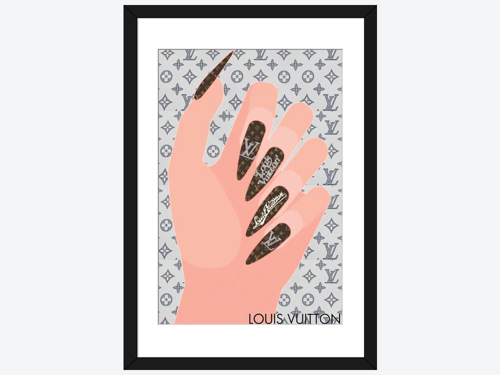 iCanvas Louis Vuitton Nails Art by Julie Schreiber Canvas Art Wall Decor ( Fashion > Hair & Beauty > Make-Up art) - 18x12 in