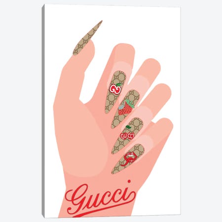 Gucci Red Nails Canvas Print #JUE9} by Julie Schreiber Canvas Art Print