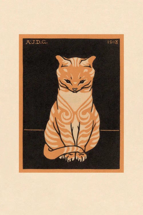 Sitting Cat, 1918 by Julie De Graag wall art